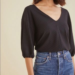 Amour Vert Manette Ribbed Top 3/4 Sleeve